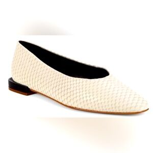 BLACK Snakeskin Embossed Leather Ballet Flats (SAKS FIFTH AVENUE)